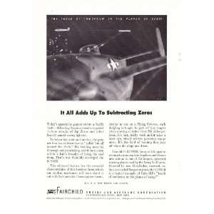   Up to Subtracting Zeros Fighter Plane Original Vintage War Print Ad
