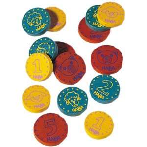  Six Wooden Coins Toys & Games