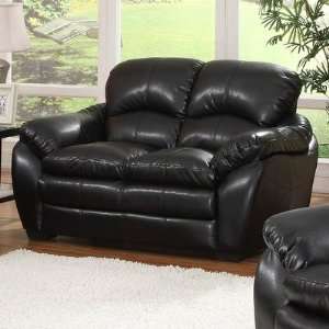  9880 Series Leather Loveseat in Black Furniture & Decor