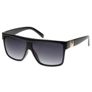   Designer Inspired Flat Top Square Plastic Aviator Sunglasses 8096