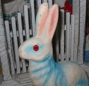 Vintage Style Easter Blue Bunny Paper Mache Rabbit  