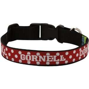  Cornell Big Red Carnelian Polka Dot Pet Collar (Large 