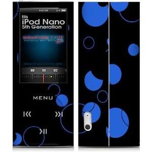 iPod Nano 5G Skin Lots of Dots Blue on Black Skin and Screen Protector 