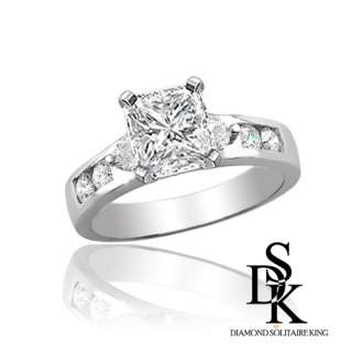 Diamond Engagement Anniversary Ring 2.00 CT Radiant Cut PlatinumFlash 