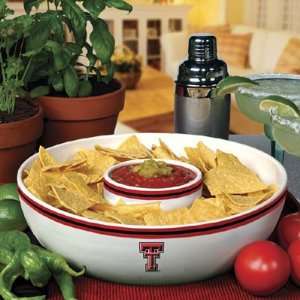 TEXAS TECH RED RAIDERS Ceramic CHIP And DIP SET (Serving Plate 13 x 4 