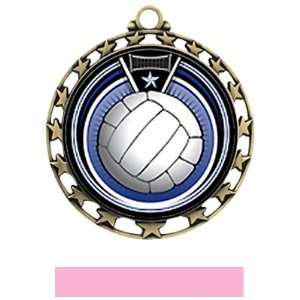  Volleyball Eclipse Insert Medal M 4401 GOLD MEDAL / PINK 