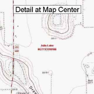   Topographic Quadrangle Map   Julia Lake, Texas (Folded/Waterproof