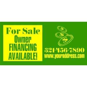  3x6 Vinyl Banner   For Sale Owner Financing Green Yellow 