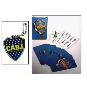  Llavero de Boca Juniors con escudo de goma + Naipes 