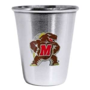 of 2 Maryland Terrapins Stainless Shot Glass   NCAA College Athletics 