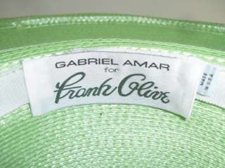   Gabrial Amar Womens Green Veil Dress Church Hat With Ribbon Detail