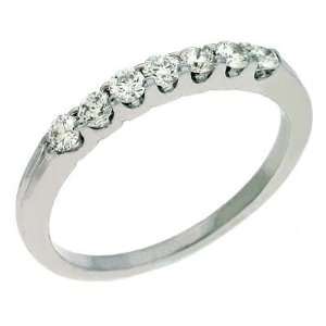  14k White Prong Set 0.42 Ct Diamond Band Ring   JewelryWeb 