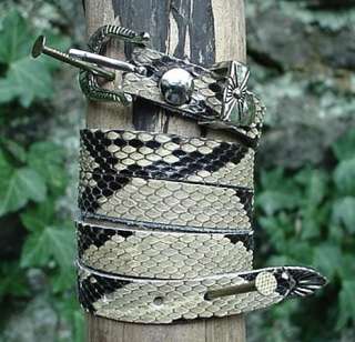 WESTERN HAT BAND LIGHT BROWN GENUINE PYTHON SNAKE SKIN with 3 PC 