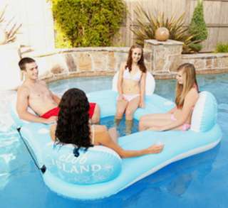 New Large 4 Person Inflatable Pool Float Club Island Lake Raft Four 