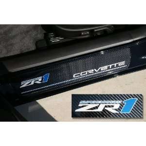  Corvette Door Sill Plates   Carbon Fiber with ZR1 Logo 