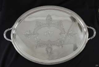 HUGE WILLIAM FORBES AMERICAN COIN SILVER ENGRAVED TRAY  