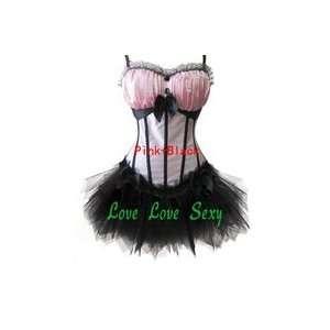  Pink+Black sexy corset boned corset ladies costume Sexy 