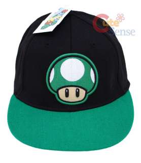 Nintendo Super Mario Green Mushroom Baseball Cap, Flex Fit Hat