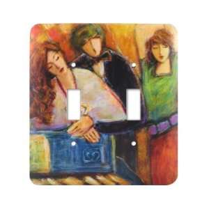 Young Couple Piano Switch Plate / 2 Toggle