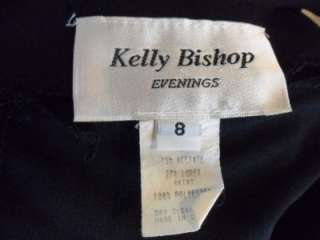 Kelly Bishop Size 8 Long Black Evening Dress Sleeveless Romantic 
