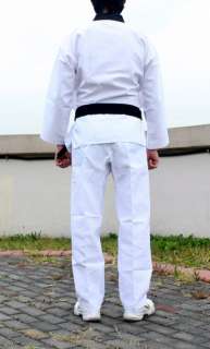 TaeKwonDo uniform TKD DAN DOBOK Black collar uniforms + Black Belt TAE 