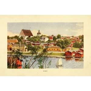  1908 Print Alexander Federley House Borga Finland Porvoo 