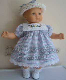 DOLL CLOTHES fits Bitty Baby Seersucker Dress & Hat  