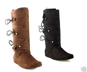 Rennaisance Boots Black or Brown Micro Suede Size 8 13  