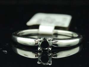   GOLD BLACK DIAMOND SOLITAIRE ENGAGEMENT RING WEDDING BRIDAL SET  