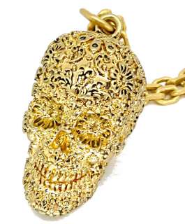 Disney Couture Pirates Gold Skull Necklace  