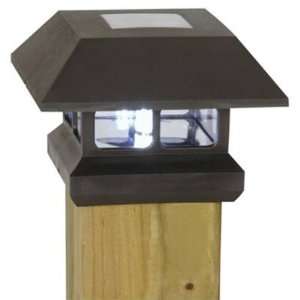 New Moonrays 91249 Solar Powered Black Plastic Post Cap LED Lamp Light