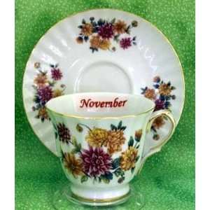  November Tea Cup and Saucer