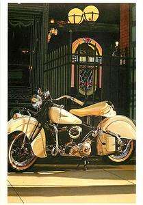 1947 Indian Motorcycle Painting Tom Blackwell Postcard  
