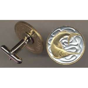  24k Gold on Sterling Silver World Coin Cufflinks   Singapore 20 cent 