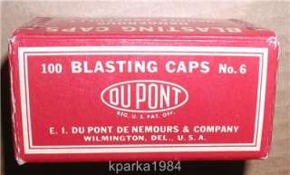1948 dated DUPONT BLASTING CAPS TIN (cardboard)   100 No. 6  