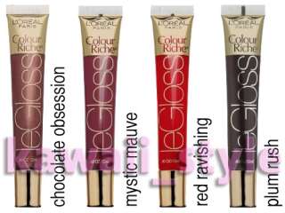   colour riche le gloss lip gloss tubes in assorted shades set includes