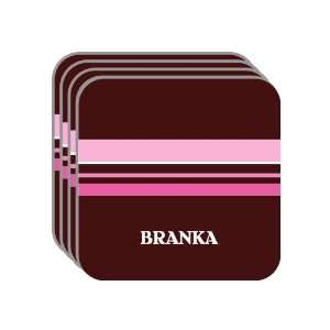 Personal Name Gift   BRANKA Set of 4 Mini Mousepad Coasters (pink 