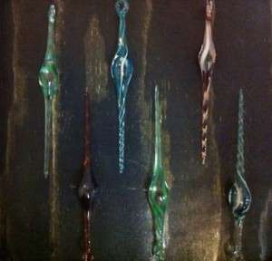 Hand Blown Glass Icicle Ornament set Assorted Color Lot  