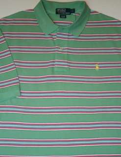 NWT Mens Polo Ralph Lauren Sizes XL & XXL Stripe Mesh Shirt  