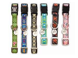 BARK AVENUE DOG COLLARS 6 PRINTS + 6 SOLID COLORS PADDED FAUX LEATHER 