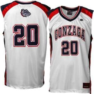  NCAA Gonzaga Bulldogs #20 Rebound Basketball Jersey White 
