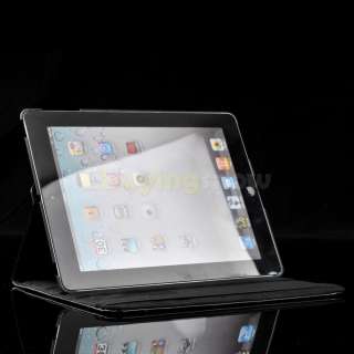   Leather Cover Stand Case+Stylus+Screen Protector for iPad 2/3  