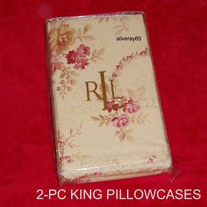 Ralph Lauren POST ROAD FLORAL 2 pc King Pillowcases  