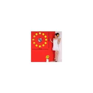  & Decor Wall Sticker Decals   Clock (Red and Yellow)