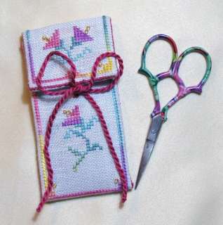 Floral Scissor Case   Dinky Dyes Chart Pack w/Floss  