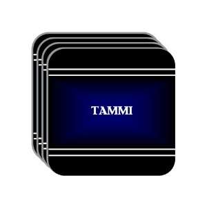 Personal Name Gift   TAMMI Set of 4 Mini Mousepad Coasters (black 