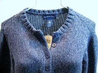 NWT CHARTER CLUB~Blue~LARGE 12/14~100% Cotton Knit Half Button Down 