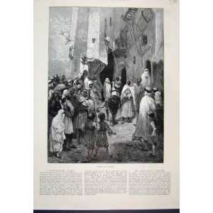  1887 Tame Lion Algiers Men Children Fine Art