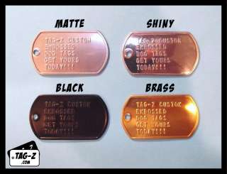   Dog Tag Custom Embossed  GI ID Tags   Personalized Tag Replacement
