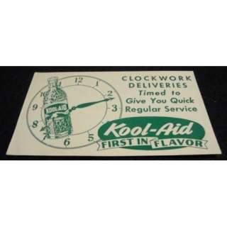 Vintage KOOL AID DECAL Clock Work Deliveries  